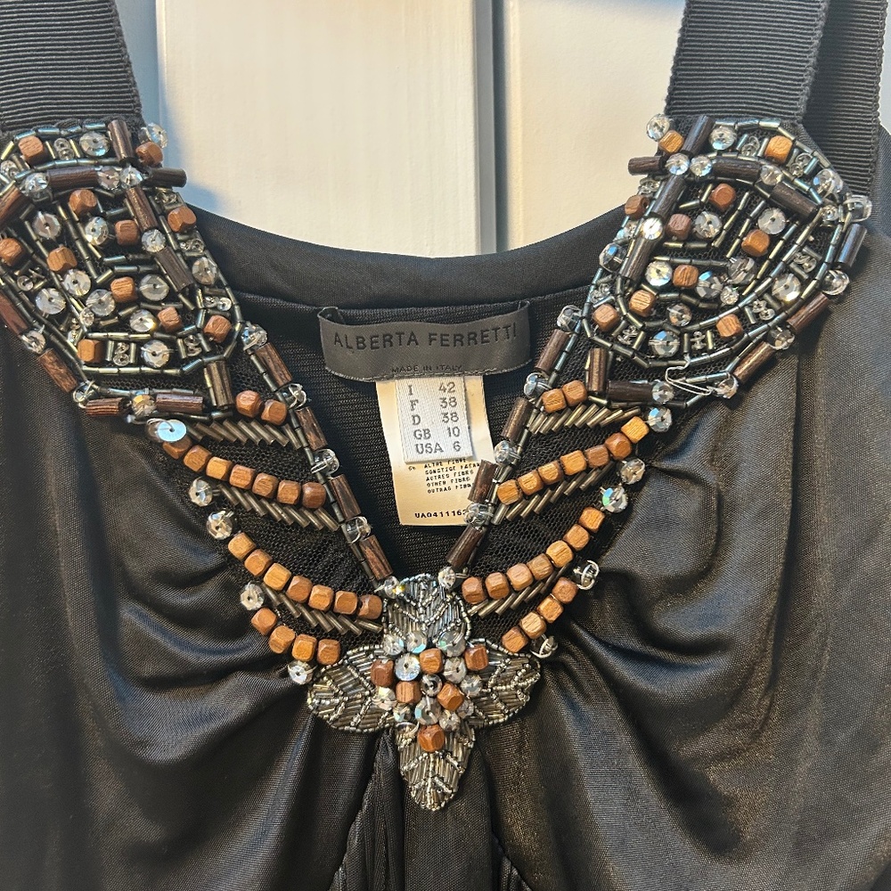 Vintage Alberta Ferretti Black Cocktail Dress